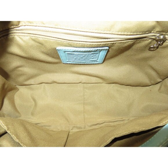 Coach 2008 Chelsea Pebbled Leather Buckle Flap Hobo Handbag in Tiffany Blue - Picture 7 of 13